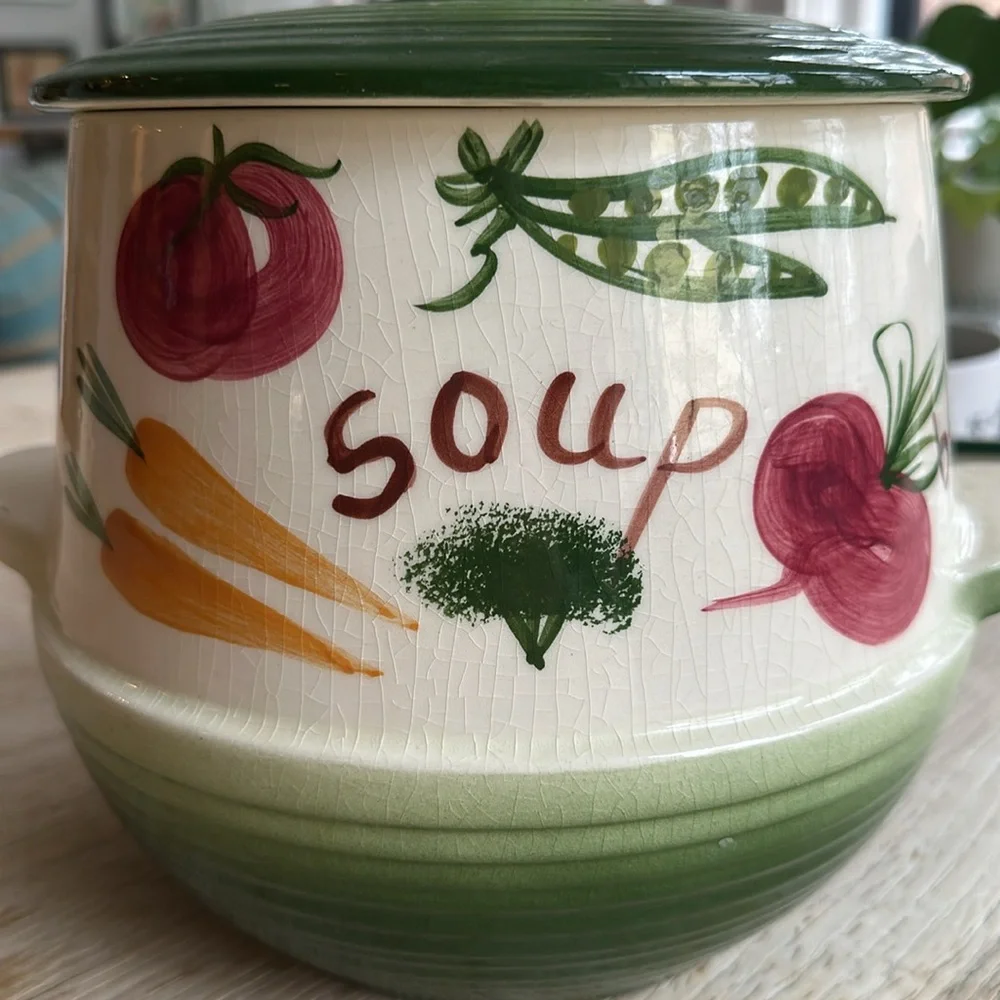 Vintage Los Angeles Potteries CA Pottery Soup Stew Tureen 1957 - Picture 3 of 9